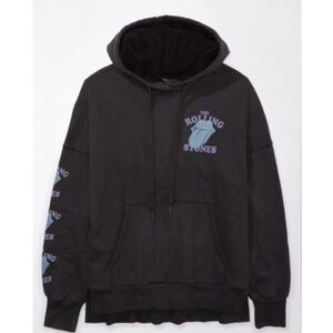 AMERICAN EAGLE The Rolling Stones Graphic Logo Hoodie Sweatshirt Size XL